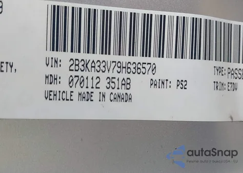2009 Dodge Charger Sxt z USA, uszkodzony, nr VIN 2B3KA33V79H636570